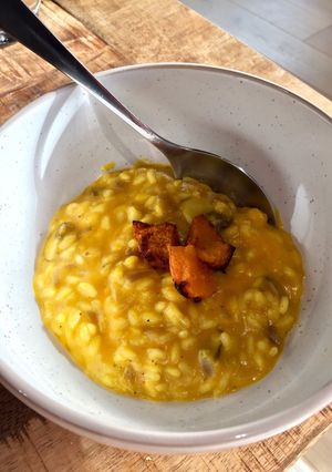 A picture of ‘Cheesy’ Vegan Squash Risotto.