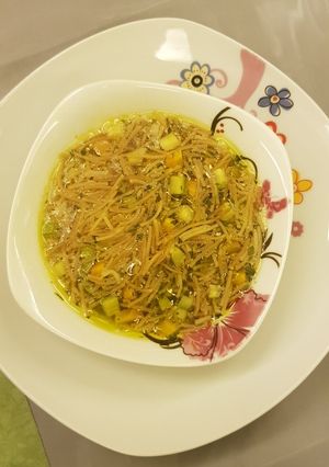 صورة لوصفة شوربة الشعيرية والخضار