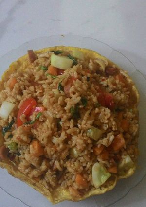 Foto resep Nasi goreng piring telur