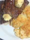 Bife ancho com manteiga defumada e Batata gratin de parmesão