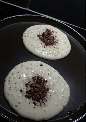 Une photo de Pancakes fourré au chocolat