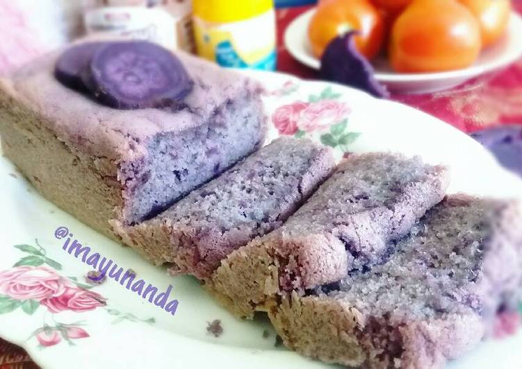 Bolu ubi ungu empuk dan irit