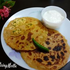 A picture of Paneer Stuffed Parathas.