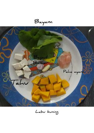 Foto resep Mpasi 6 bulan bubur labu + bayam + ayam