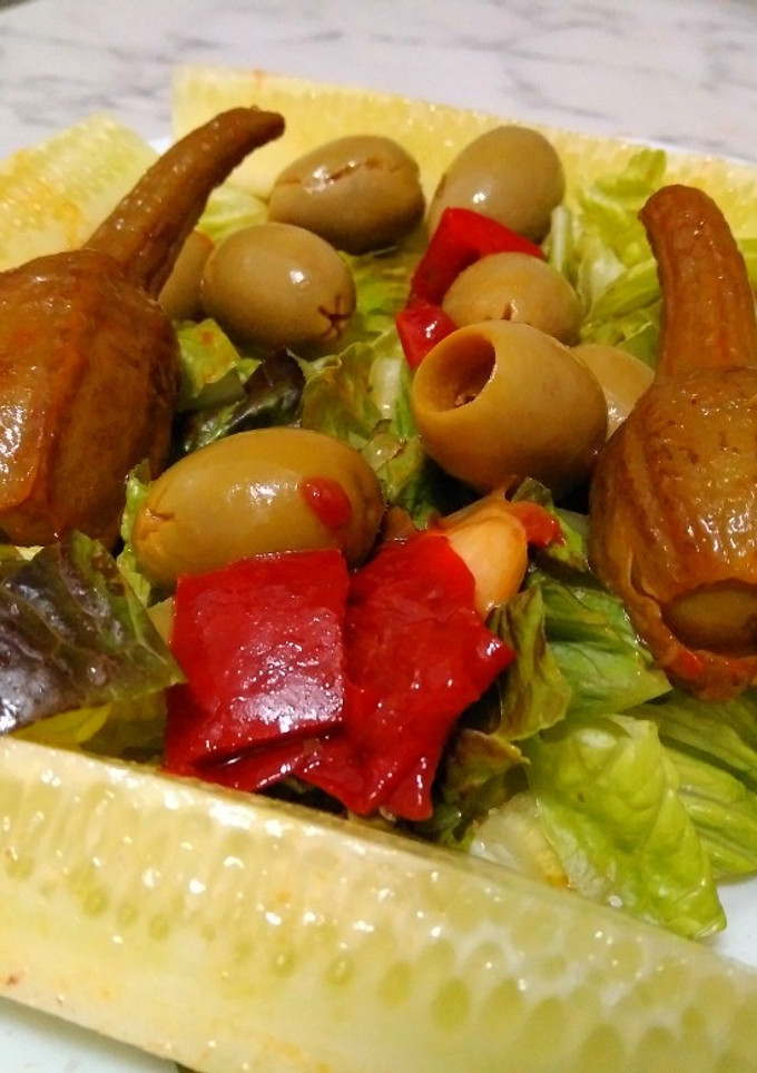 Una foto de Ensalada Almagrera, con berenjenas y sin aceite