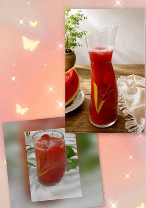 عکسی از دستور آب هندوانه هسته دار🍉خنک