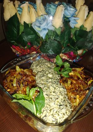 عکسی از دستور کشک بادمجان با پونه کوهی