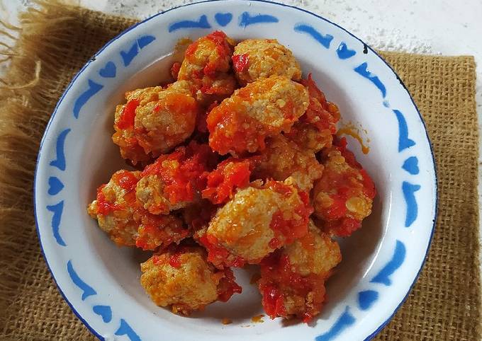 Resep Balado Bakso Ayam Tempe Oleh Saomi Mayhai Cookpad