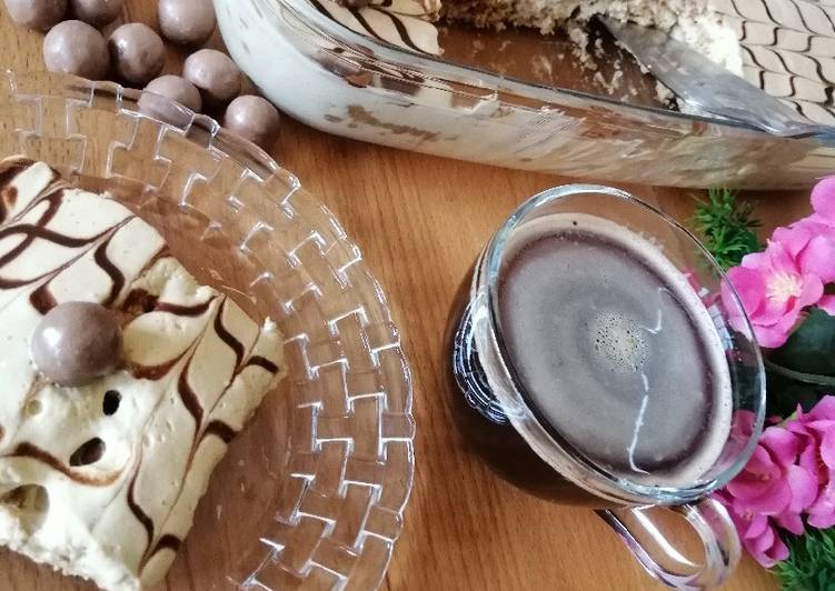 حلى القهوة البارد بدون فرن ولا بيض ولازبدة أو زيت