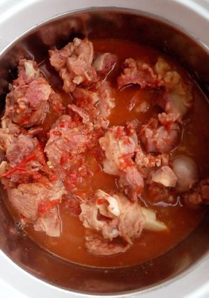 A picture of Ram meat pepper soup.