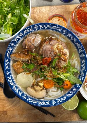 A picture of Vietnamese Fish Cake & Pork Noodle Soup |Bánh Canh Giò Chả Cá.