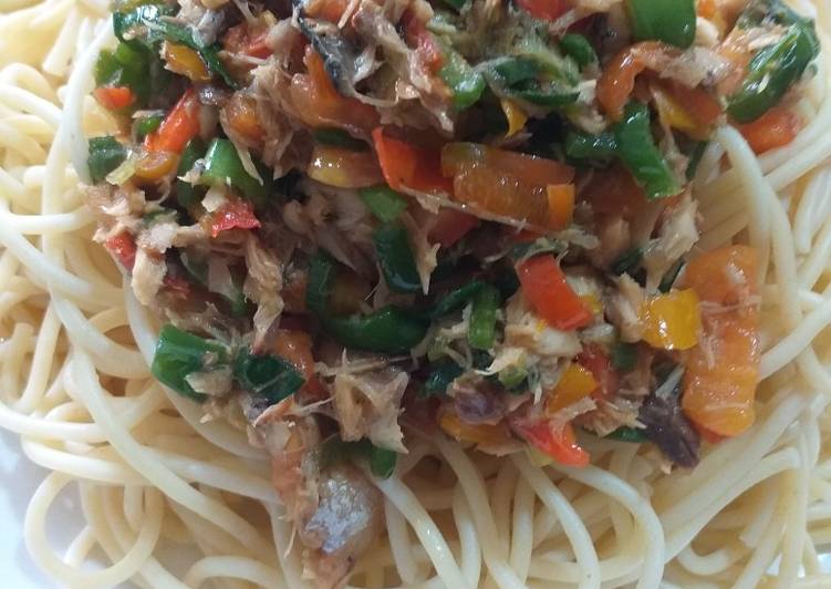 Recipe Of Perfect Spaghetti With Fish Sauce Cookandrecipe Com