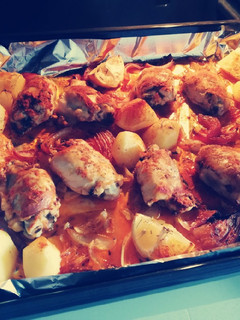 Una foto de Pollo asado a mi manera