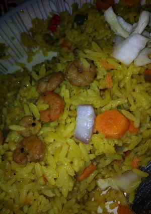 A picture of #Kadunastate Shrimp fried rice.