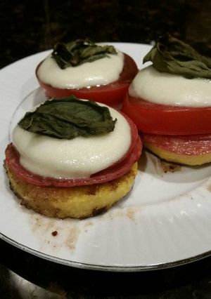 A picture of Brad's Italian style polenta appetizer.