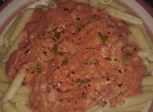Una foto de Penne al vodka