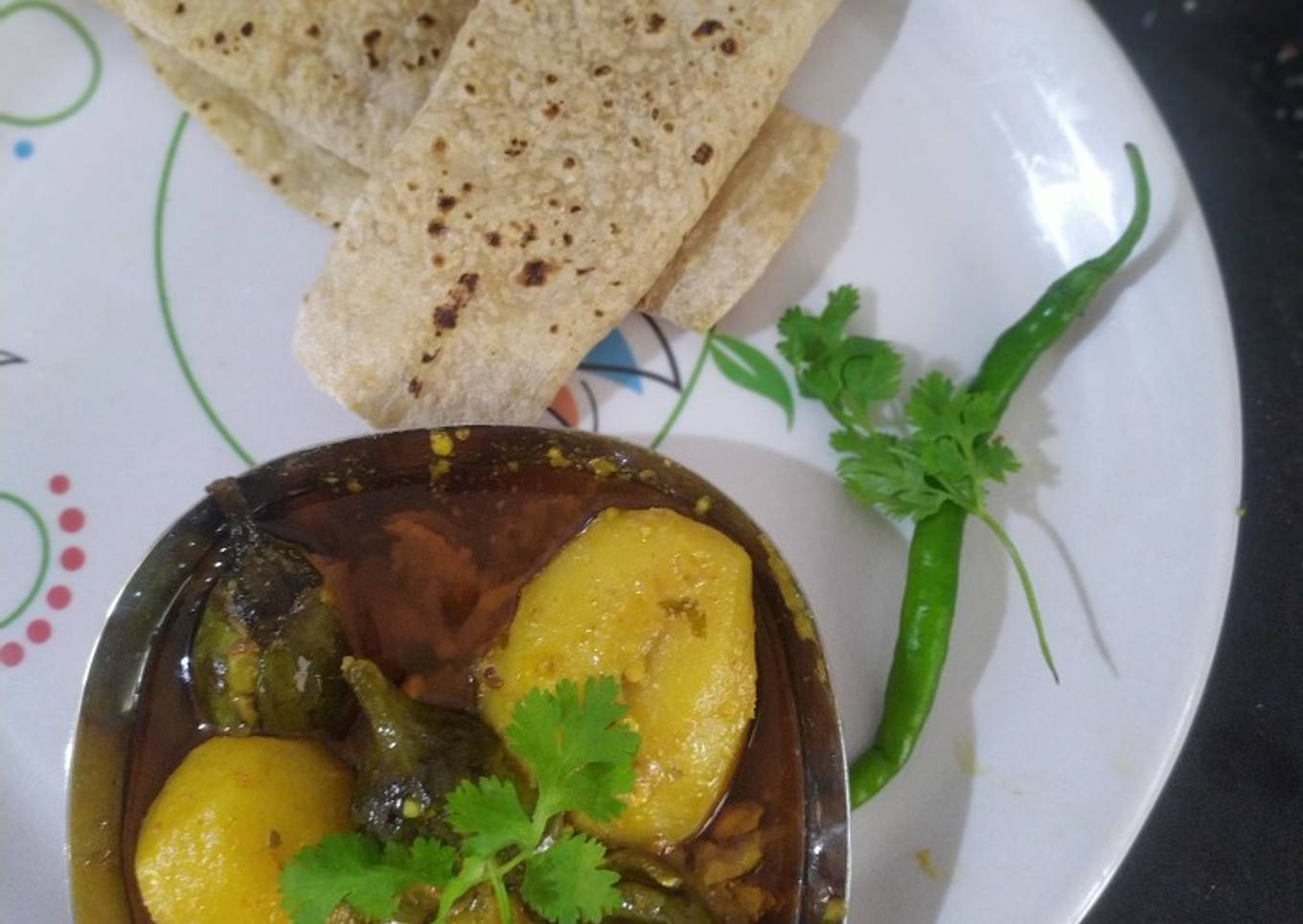 Stuffed potato brinjal