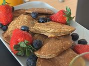 Una foto de pancakes sin manteca