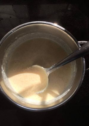 A picture of Sweet Pongal with Milk and jaggery (Bellam Parvanam in Telugu).