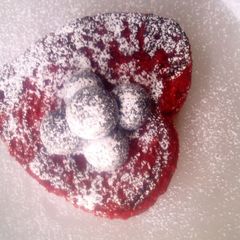 Heart Red Velvet French Toast A picture of Heart Red Velvet French Toast.