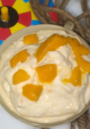 A picture of Mango shrikhand.