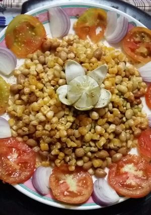 A picture of Moong dal and Corn Salad.