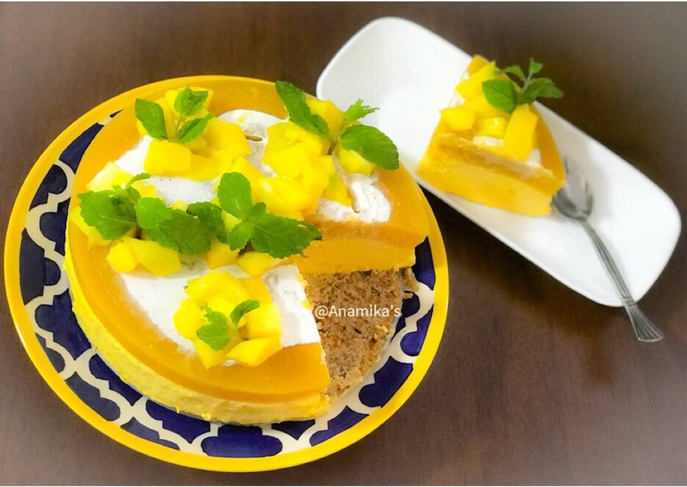 Eggless: No-Bake & No-Gelatin Mango Cheesecake