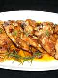 Roasted chicken thighs with fresh rosemary