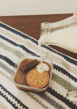 Foto resep Choco-Mocca Pudding with Regal-Kitkat + Milky Vla