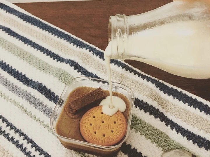 Cara Gampang Membuat Resep Choco-Mocca Pudding with Regal-Kitkat + Milky Vla yang Lezat Sekali Anti Ribet, Lezat