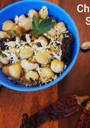 A picture of Chickpeas Sundal/ Channa sundal.