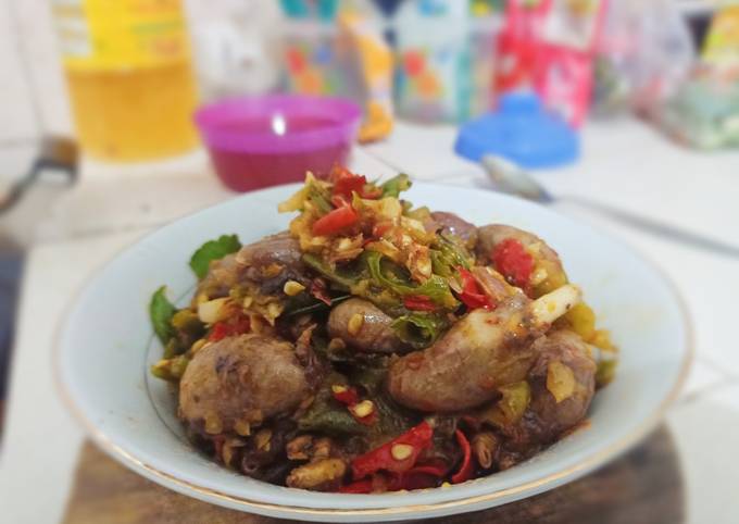 Jantung ayam sambal ijo padang