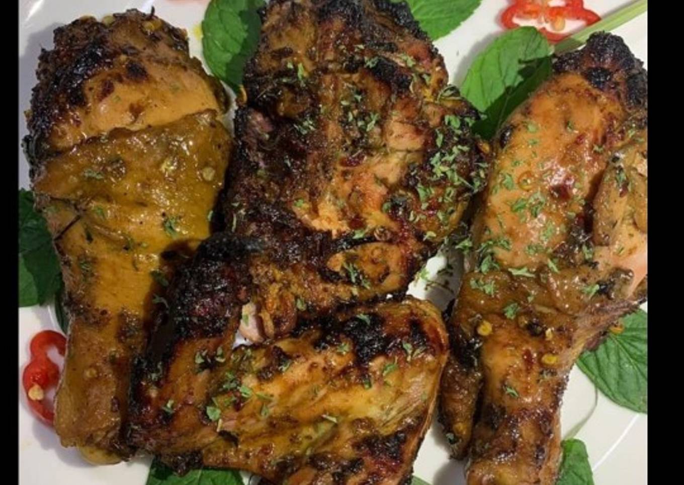 Mint flavor grilled chicken