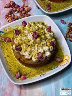 صورة لوصفة كيكة الحليب بالفستق