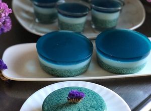 Foto resep Butterfly blue pea flower agar-agar jelly (pudding lumut bunga Telang)