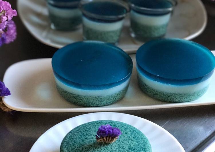 Cara buat Butterfly blue pea flower agar-agar jelly (pudding lumut bunga Telang)  yang Bisa Manjain Lidah