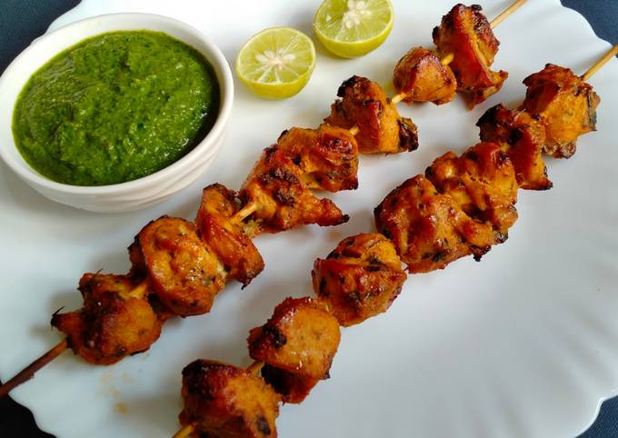 Chicken Tikka with HOMEMADE Coriander Sauce