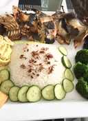 Fried Blue Catfish with Coconut Rice (Nasi Uduk)