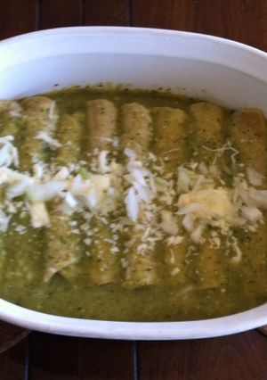 A picture of Bean and Cheese Enchiladas.