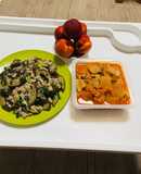 Cà tím xào thịt, canh kim chi(김치찌개)