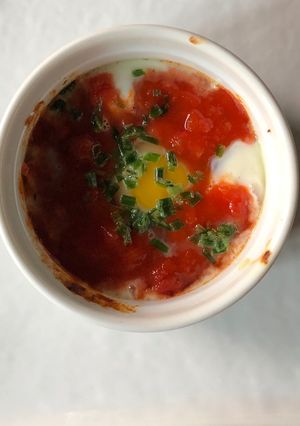 Une photo de Oeuf cocotte au fromage de chèvre