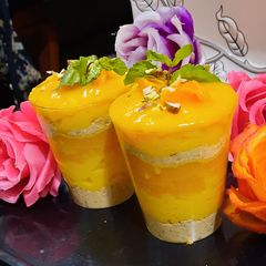 A picture of Mango custard pudding 🥭🥭.
