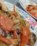 Fideos de Arroz con Toque "Sichuan" 🍜🥢🥕🍄🧅🫑