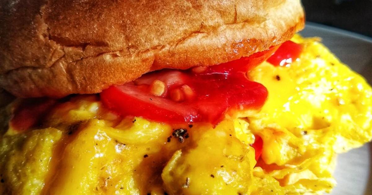 Folded Egg, Tomato & Cheese Breakfast Bap Recipe by Natalie Marten