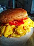 Folded Egg, Tomato & Cheese Breakfast Bap