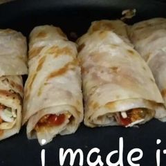 A picture of Beef boti pratha roll.