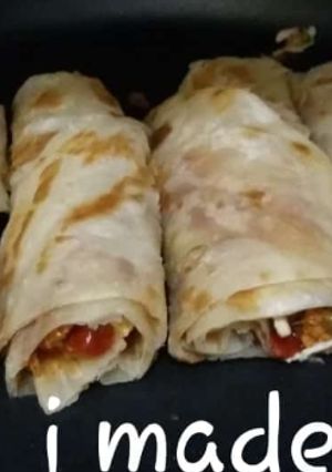 A picture of Beef boti pratha roll.