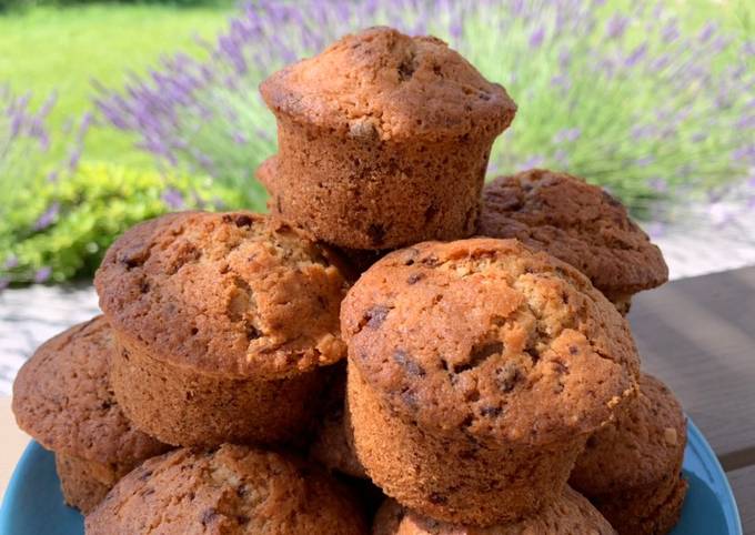 Recette Savoureux Muffins aux Pépites de Chocolat et Amandes