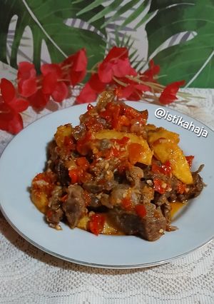 Foto resep 790. Daging Gepuk Masak Pedas