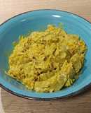 Arroz meloso con alcachofas al camembert con especias orientales